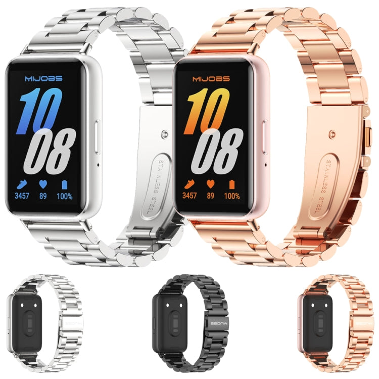For Samsung Galaxy Fit 3 Mijobs Three-Beads Metal Watch Band(Black) - Watch Bands by MIJOBS | Online Shopping South Africa | PMc TechLife | Buy Now Pay Later Mobicred