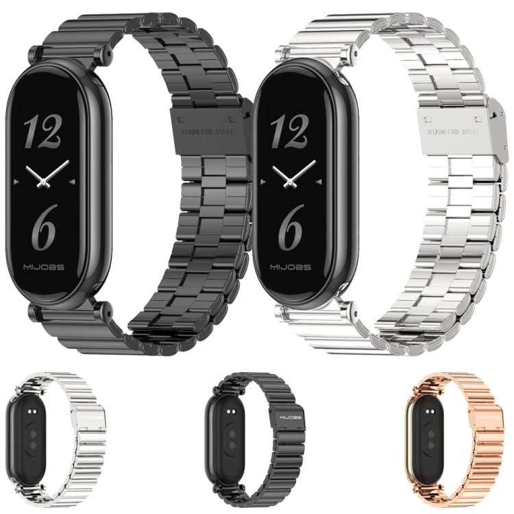 For Xiaomi Smart Band 10 / 9 / 8 Mijobs GT4 Bamboo Buckle Metal Watch Band(Silver) - free shipping - PMc TechLife - Order now!