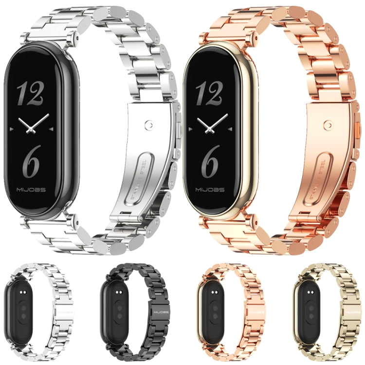 For Xiaomi Smart Band 10 / 9 / 8 Mijobs GT4 Three Beads Metal Watch Band(Silver) - free shipping - PMc TechLife - Order now!