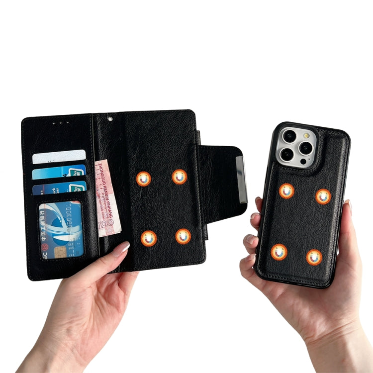 For iPhone 16 Pro Max Multifunctional 7-Cards Wallet Leather Phone Case(Black) - iPhone 16 Pro Max Cases by PMC Jewellery | Online Shopping South Africa | PMC Jewellery | Buy Now Pay Later Mobicred