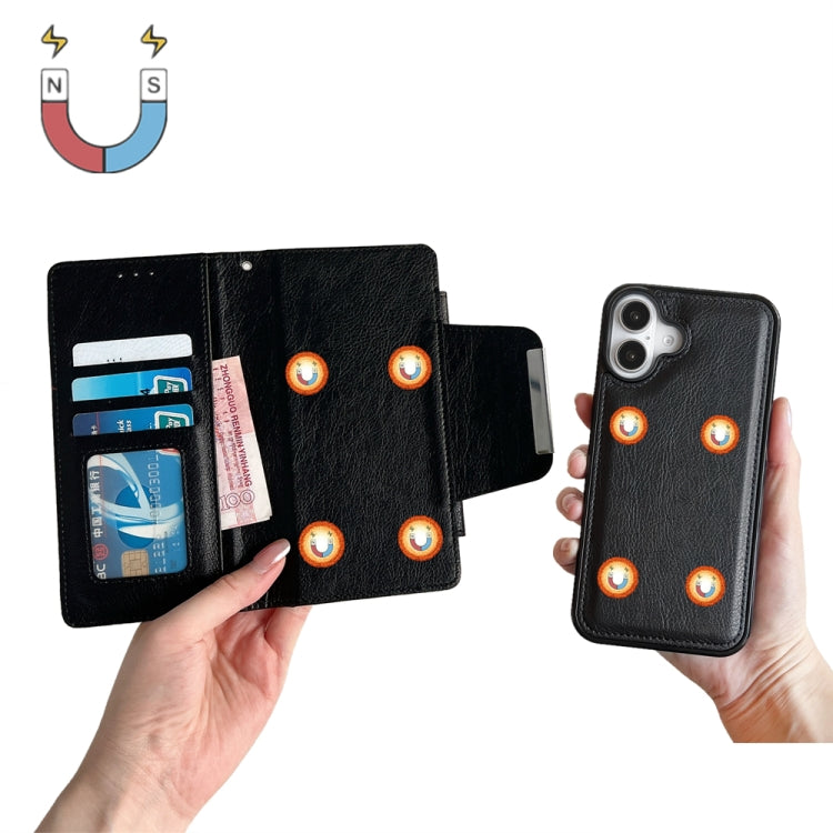 For iPhone 16 Multifunctional 7-Cards Wallet Leather Phone Case(Black) - free shipping - PMC Jewellery - Order now!
