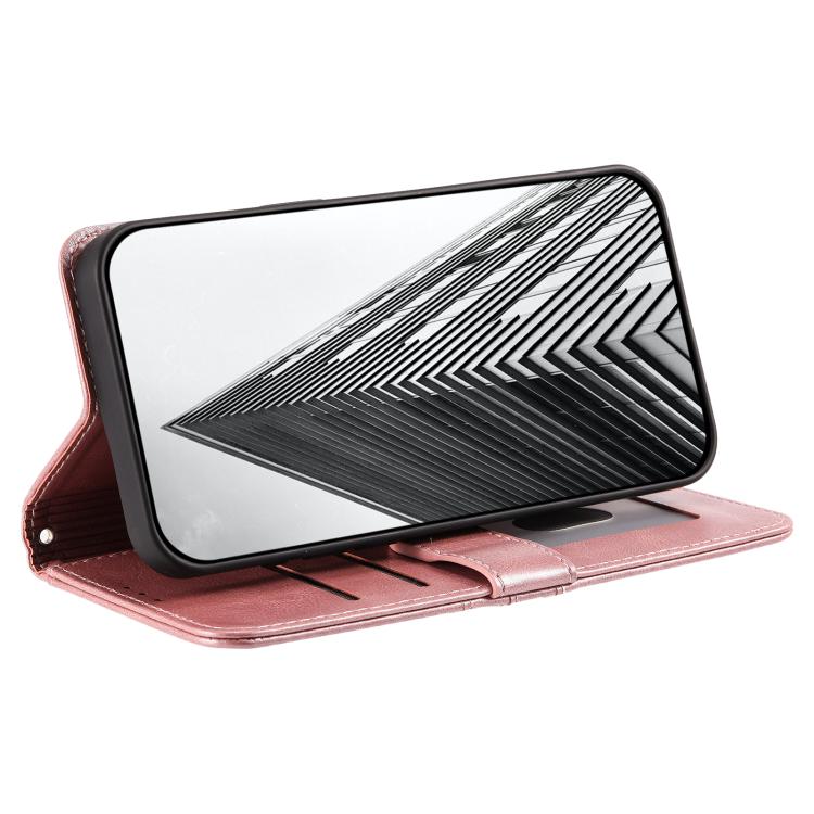 For iPhone 16e Simple 6-Card Wallet Leather Phone Case(Rose Gold) - iPhone 16e Cases by PMC TechLife | Online Shopping South Africa | PMC TechLife | Buy Now Pay Later Mobicred