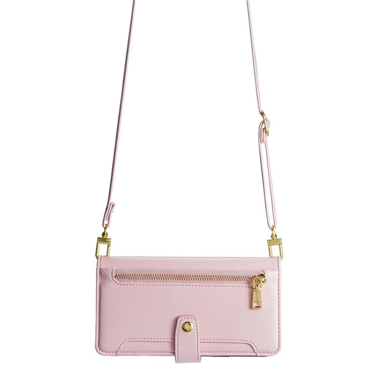 For Motorola Edge 5G 2024 Sheep Texture Cross-body Zipper Wallet Leather Phone Case(Pink) - Motorola Cases by PMC Jewellery | Online Shopping South Africa | PMC Jewellery | Buy Now Pay Later Mobicred