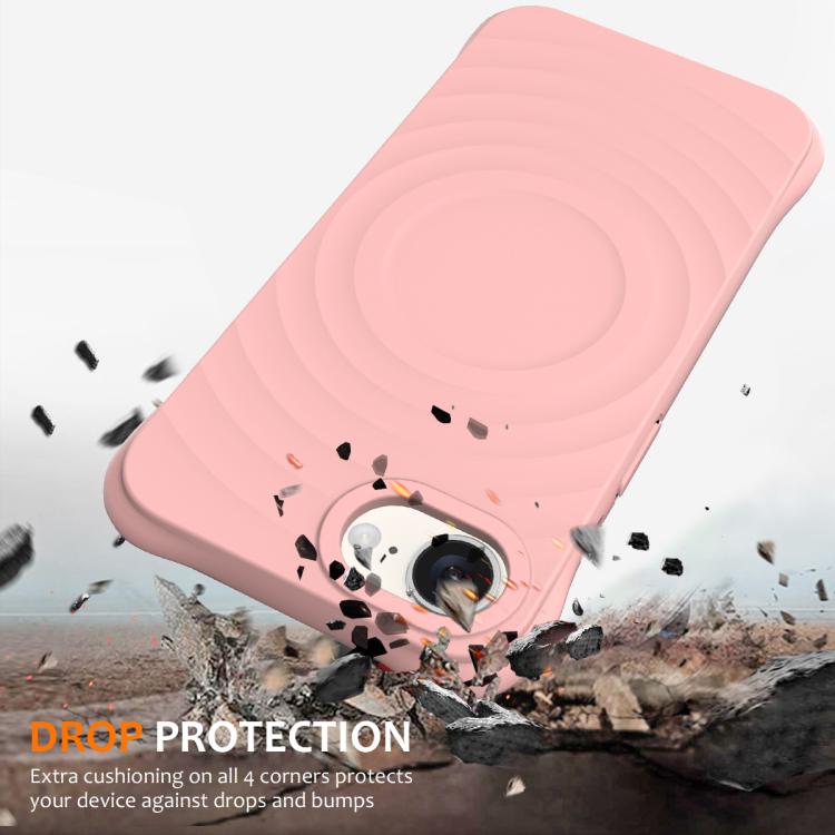 For iPhone 16e Wave Texture MagSafe Magnetic Liquid Silicone Phone Case(Pink) - iPhone 16e Cases by PMC TechLife | Online Shopping South Africa | PMC TechLife | Buy Now Pay Later Mobicred