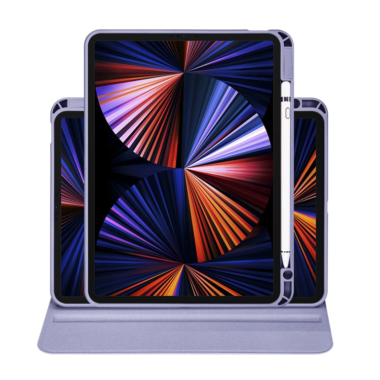 For iPad Air 11 2025 / 2024 Acrylic 360 Degree Rotation Holder Leather Tablet Case(Lavender Purple) - free shipping - PMC TechLife - Order now!