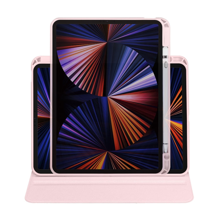 For iPad Air 13 2024 Acrylic 360 Degree Rotation Holder Leather Tablet Case(Sand Pink) - iPad Air 13 2024 Cases by PMC TechLife | Online Shopping South Africa | PMC TechLife | Buy Now Pay Later Mobicred