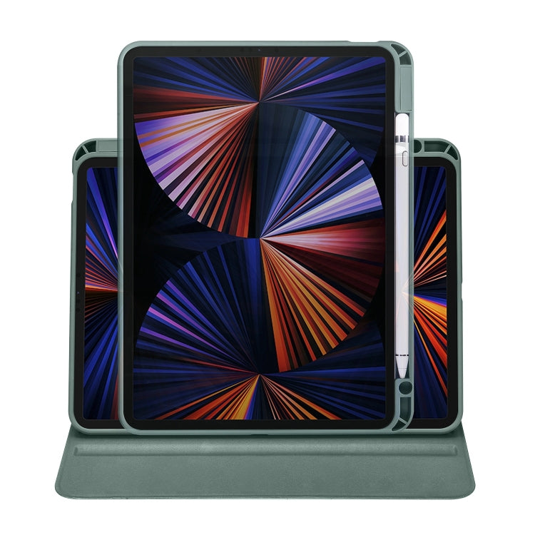 For iPad Pro 13 2024 Acrylic 360 Degree Rotation Holder Leather Tablet Case(Pine Green) - iPad Pro 13 2024 Cases by PMC TechLife | Online Shopping South Africa | PMC TechLife | Buy Now Pay Later Mobicred