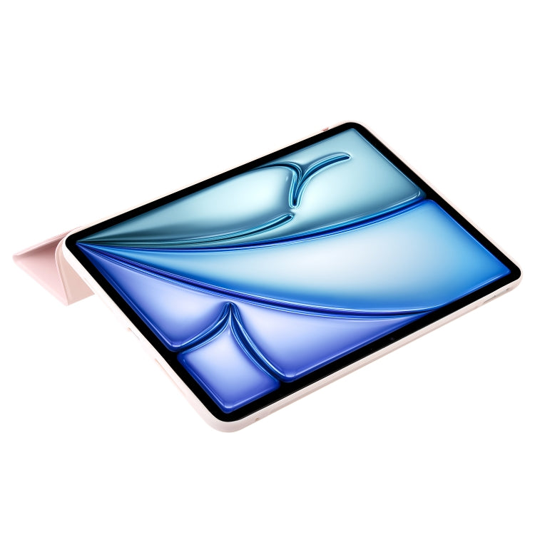 For iPad Air 13 2024 Three-fold Holder Flip Tablet Leather Case(Light Pink) - iPad Air 13 2024 Cases by PMC TechLife | Online Shopping South Africa | PMC TechLife | Buy Now Pay Later Mobicred