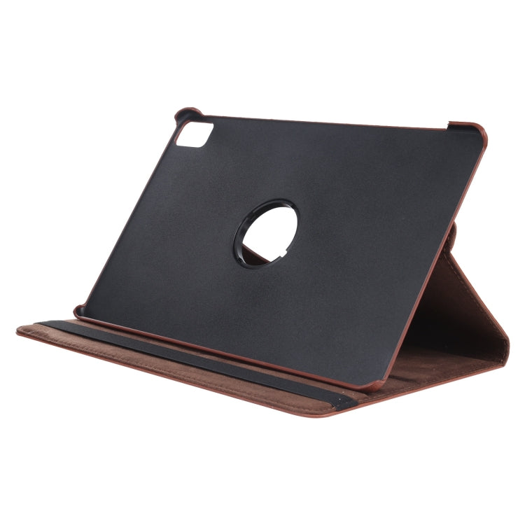 For iPad Pro 11 2024 360 Degree Rotation Litchi Texture Leather Tablet Case with Holder(Brown) - iPad Pro 11 2024 Cases by PMC TechLife | Online Shopping South Africa | PMC TechLife | Buy Now Pay Later Mobicred