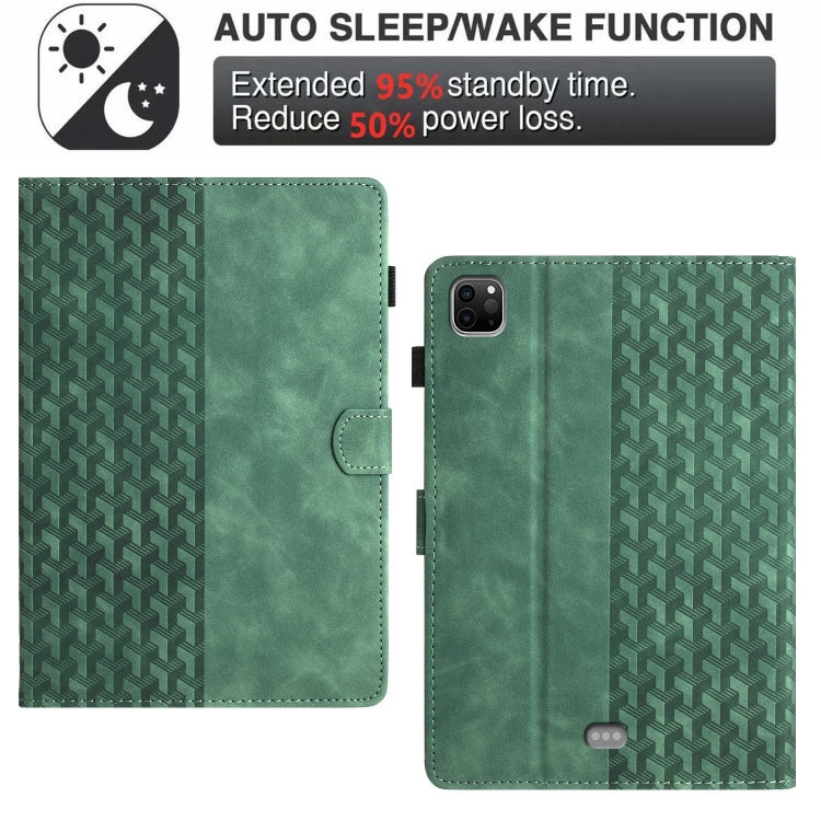 For iPad Pro 11 2024 Building Blocks Embossed Leather Smart Tablet Case(Green) - iPad Pro 11 2024 Cases by PMC TechLife | Online Shopping South Africa | PMC TechLife | Buy Now Pay Later Mobicred