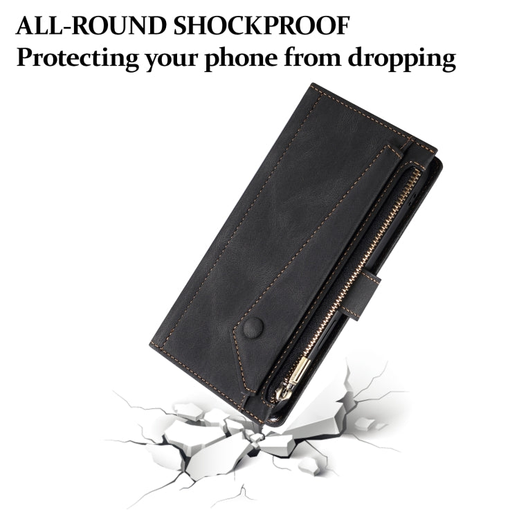 For Motorola Moto G85 ESEBLE Retro Frosted RFID Leather Phone Case(Black) - free shipping - PMC TechLife - Order now!