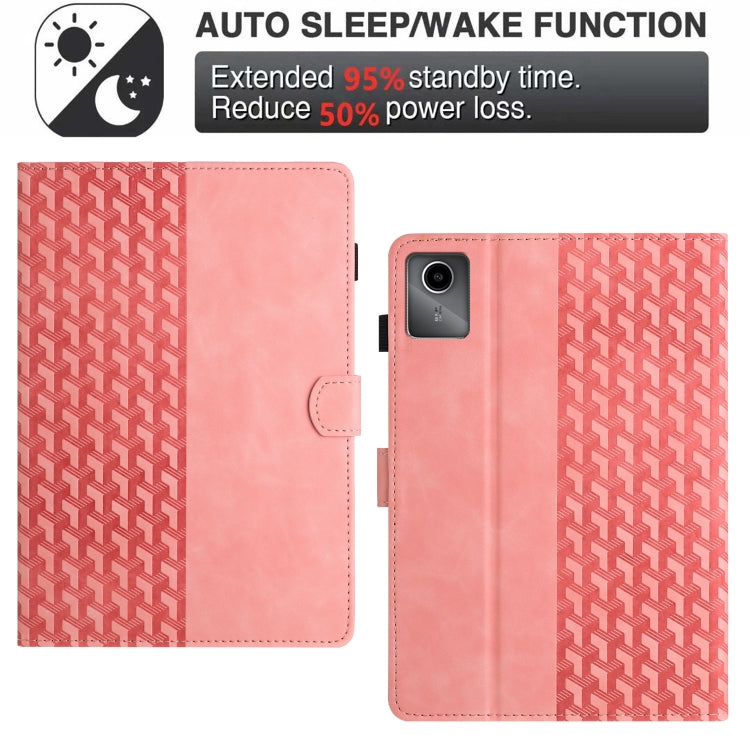 For Lenovo Tab M11/Xiaoxin Pad 11 2024 Building Blocks Embossed Leather Smart Tablet Case(Pink) - Lenovo by PMC Jewellery | Online Shopping South Africa | PMC Jewellery | Buy Now Pay Later Mobicred