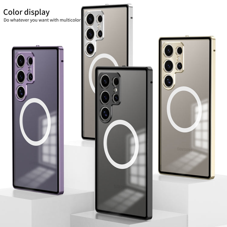 For Samsung Galaxy S24 Ultra 5G Snap Buckle Metal Frame Frosted MagSafe Phone Case(Silver) - free shipping - PMC Jewellery - Order now!