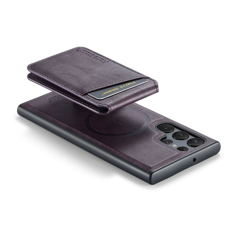 For Samsung Galaxy S24 Ultra 5G Fierre Shann Cowhide Vertical Flip Magnetic Card Holder Phone Case(Purple) - free shipping - PMC Jewellery - Order now!