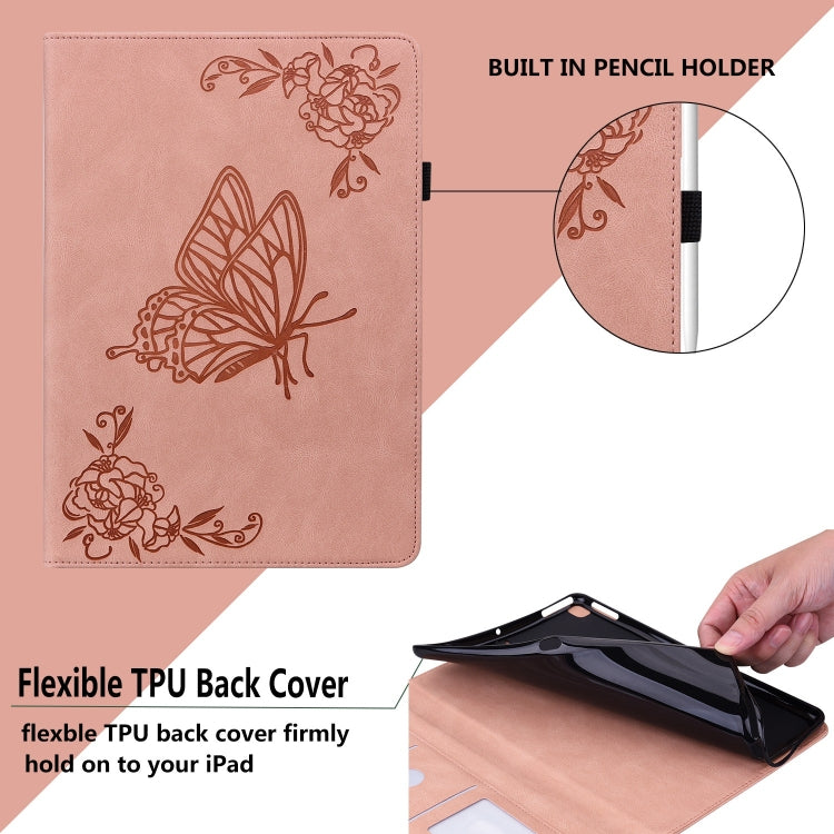 For iPad Pro 11 2024 Butterfly Flower Embossed Leather Tablet Case(Rose Gold) - iPad Pro 11 2024 Cases by PMC TechLife | Online Shopping South Africa | PMC TechLife | Buy Now Pay Later Mobicred