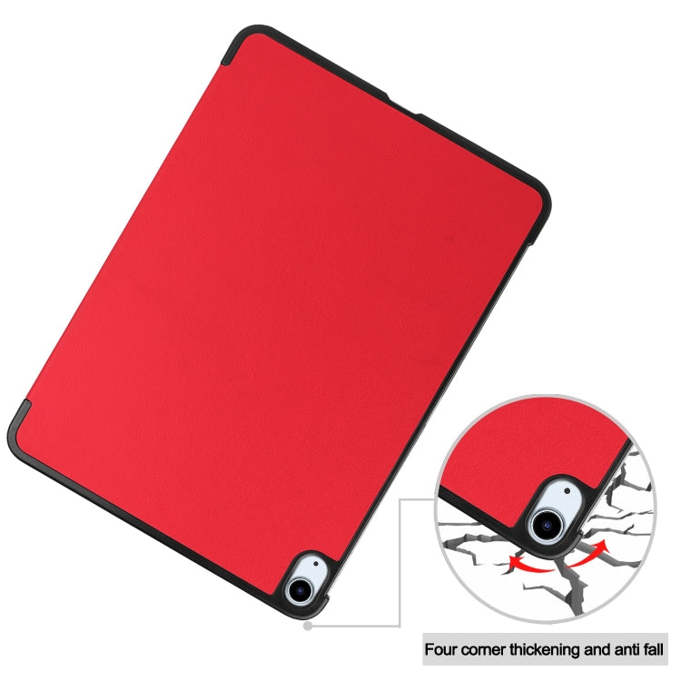 For iPad Air 11 2025 / 2024 Custer Pure Color 3-Fold Holder Smart Leather Tablet Case(Red) - iPad Air 11 2025 / 2024 Cases by PMC TechLife | Online Shopping South Africa | PMC TechLife | Buy Now Pay Later Mobicred