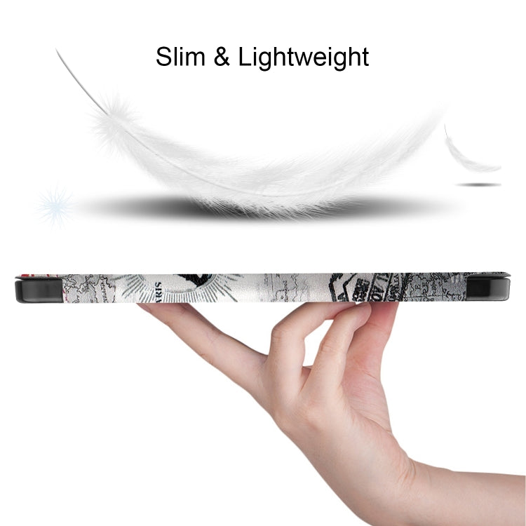 For iPad Air 11 2024 / 2025 Custer Painted 3-Fold Holder Smart Leather Tablet Case(Eiffel Tower) - iPad Air 11 2025 / 2024 Cases by PMC TechLife | Online Shopping South Africa | PMC TechLife | Buy Now Pay Later Mobicred