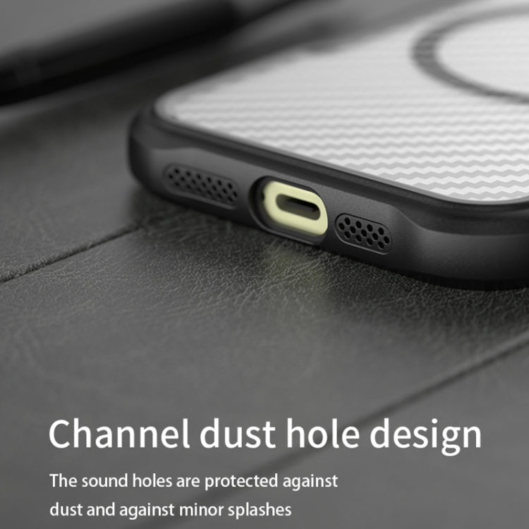 For iPhone 16 Pro Carbon Fiber Texture MagSafe Translucent Phone Case(Blue) - iPhone 16 Pro Cases by PMC TechLife | Online Shopping South Africa | PMC TechLife | Buy Now Pay Later Mobicred