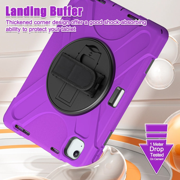 For iPad Air 11 2024 / Air 11 2025 Rotatable Holder Silicone Hybrid PC Tablet Case with Shoulder Strap(Purple) - iPad Air 11 2025 / 2024 Cases by PMC TechLife | Online Shopping South Africa | PMC TechLife | Buy Now Pay Later Mobicred