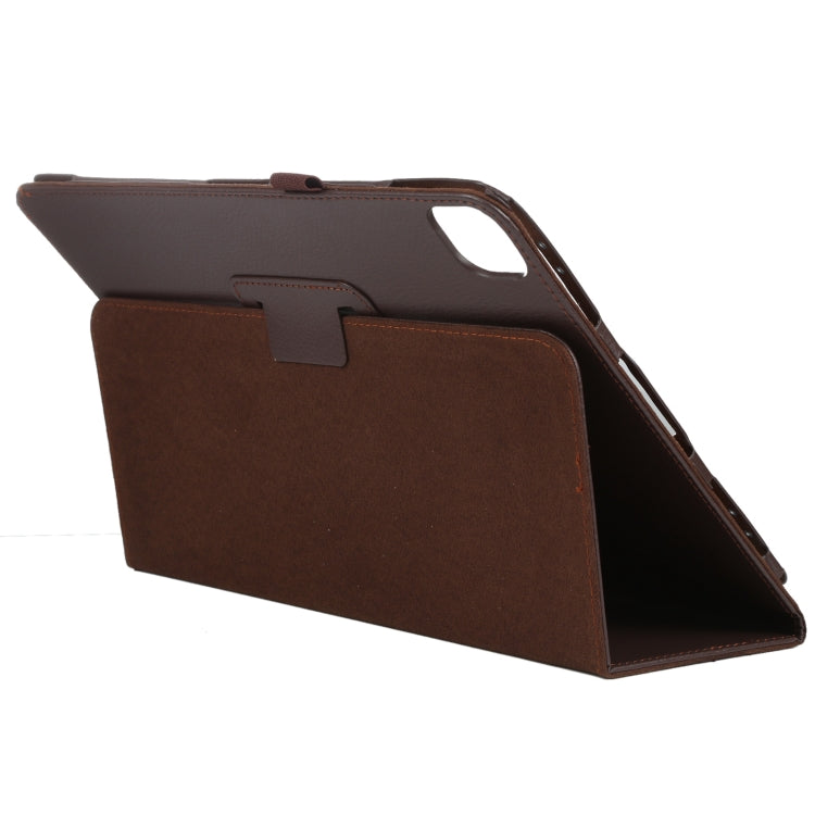 For iPad Air 11 2025 / 2024 Litchi Texture Solid Color Leather Tablet Case(Brown) - iPad Air 11 2025 / 2024 Cases by PMC TechLife | Online Shopping South Africa | PMC TechLife | Buy Now Pay Later Mobicred
