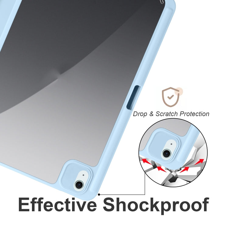 For iPad Air 11 2024 / 2025 Acrylic 3-folding Smart Leather Tablet Case(Sky Blue) - free shipping - PMC TechLife - Order now!
