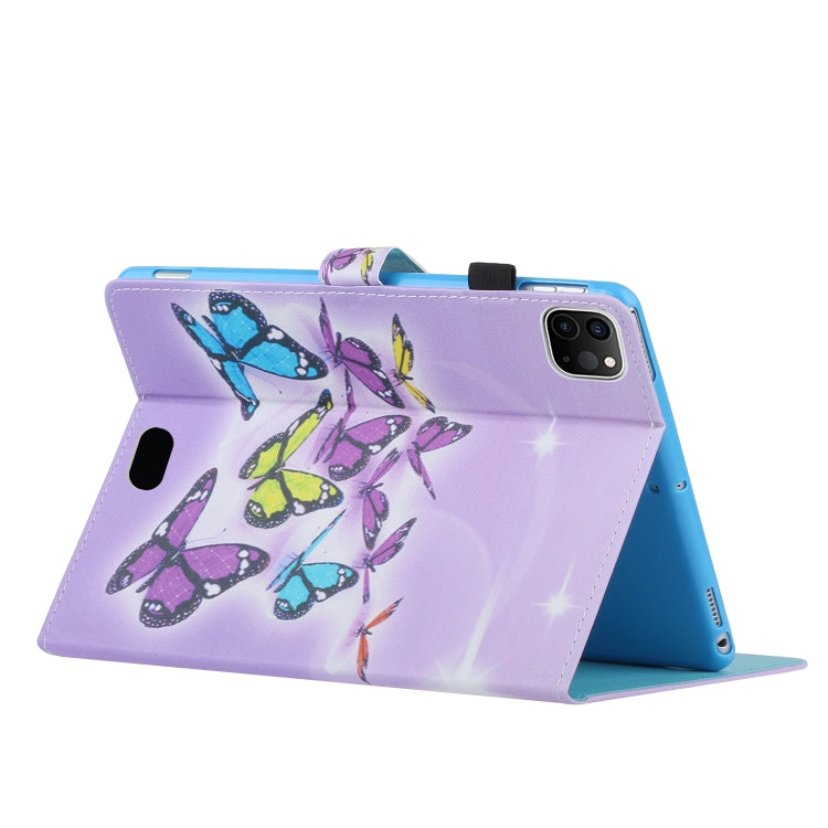 For iPad Pro 11 2024 Coloured Drawing Stitching Smart Leather Tablet Case(Butterflies) - iPad Pro 11 2024 Cases by PMC TechLife | Online Shopping South Africa | PMC TechLife | Buy Now Pay Later Mobicred