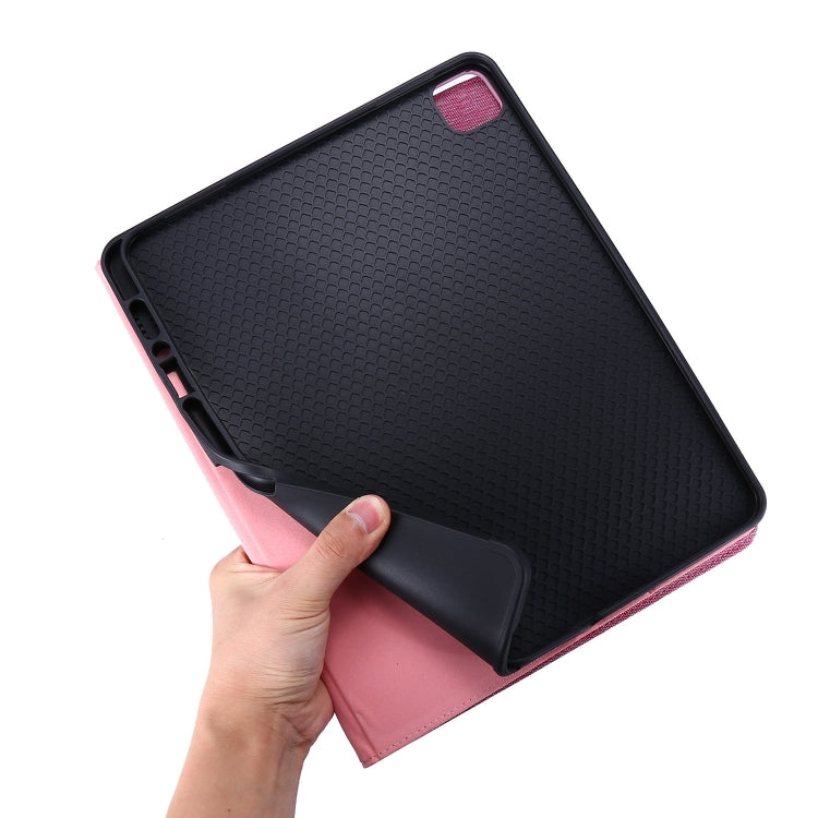 For iPad Air 11 2024 Fabric Leather Tablet Case(Rose Red) - iPad Air 11 2024 Cases by PMC TechLife | Online Shopping South Africa | PMC TechLife | Buy Now Pay Later Mobicred