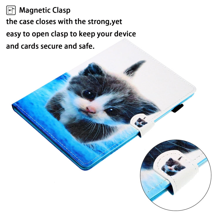 For iPad Pro 11 2024 Coloured Drawing Stitching Smart Leather Tablet Case(Blue White Cat) - iPad Pro 11 2024 Cases by PMC TechLife | Online Shopping South Africa | PMC TechLife | Buy Now Pay Later Mobicred