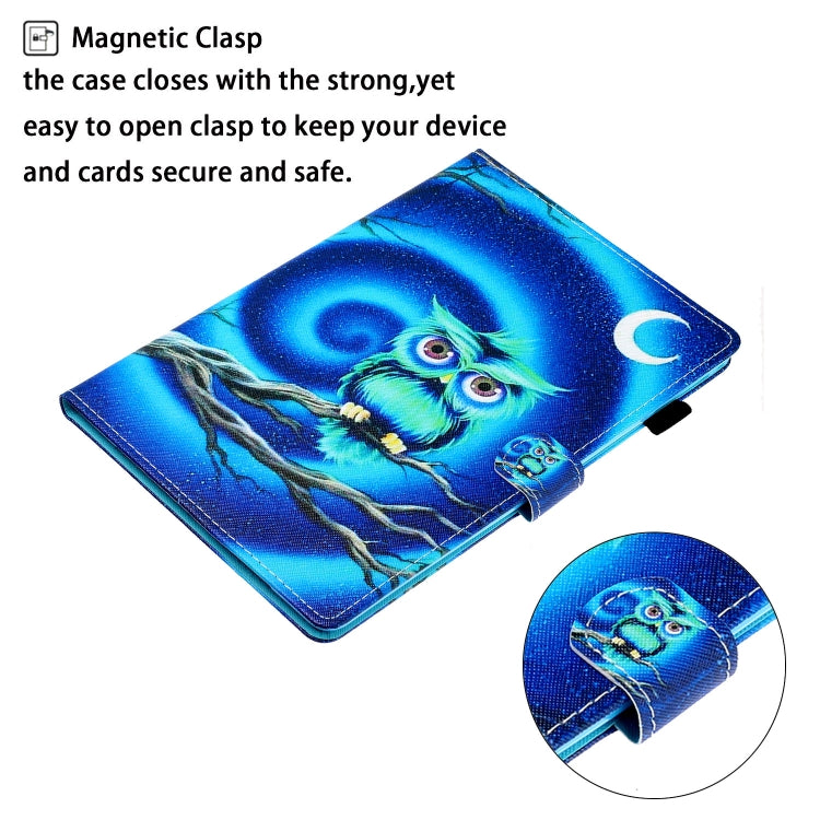 For iPad Pro 11 2024 Coloured Drawing Stitching Smart Leather Tablet Case(Moon Owl) - iPad Pro 11 2024 Cases by PMC TechLife | Online Shopping South Africa | PMC TechLife | Buy Now Pay Later Mobicred