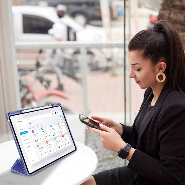 For iPad Pro 13 2024 3-fold TPU Smart Leather Tablet Case with Pen Slot(Lavender Purple) - iPad Pro 13 2024 Cases by PMC TechLife | Online Shopping South Africa | PMC TechLife | Buy Now Pay Later Mobicred