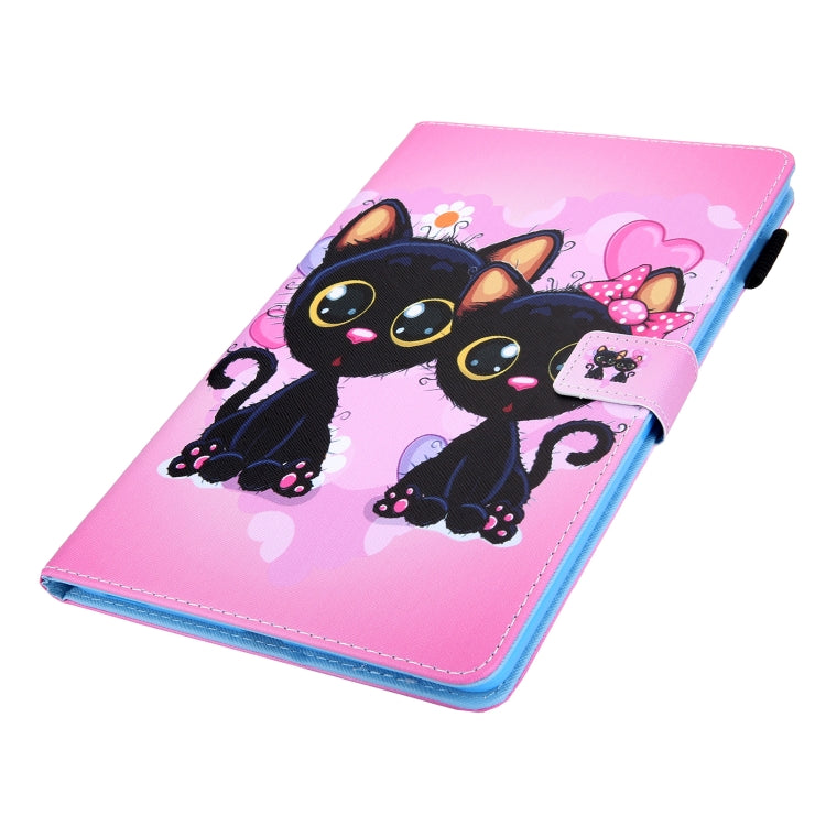For iPad Pro 11 2024 Colored Drawing Leather Smart Tablet Case(Two Black Cats) - iPad Pro 11 2024 Cases by PMC TechLife | Online Shopping South Africa | PMC TechLife | Buy Now Pay Later Mobicred