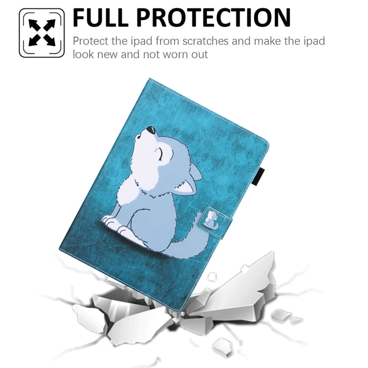 For iPad Pro 11 2024 Colored Drawing Leather Smart Tablet Case(Cute Wolf) - iPad Pro 11 2024 Cases by PMC TechLife | Online Shopping South Africa | PMC TechLife | Buy Now Pay Later Mobicred