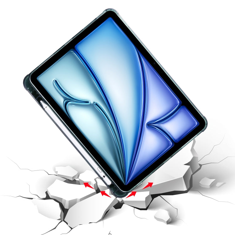 For iPad Air 11 2024 3-fold TPU Leather Smart Tablet Case with Pen Slot(Pine Green) - iPad Air 11 2024 Cases by PMC TechLife | Online Shopping South Africa | PMC TechLife | Buy Now Pay Later Mobicred