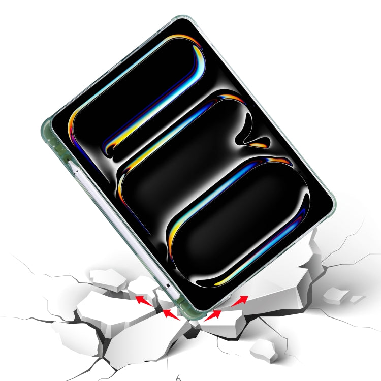 For iPad Pro 13 2024 Multi-folding TPU Leather Smart Tablet Case with Pen Slot(Matcha Green) - iPad Pro 13 2024 Cases by PMC TechLife | Online Shopping South Africa | PMC TechLife | Buy Now Pay Later Mobicred