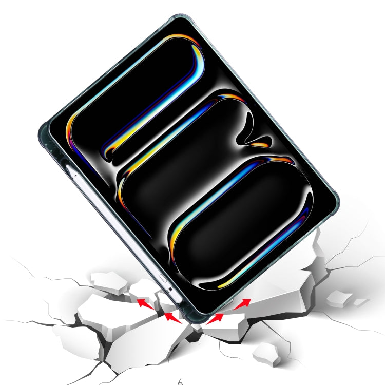 For iPad Pro 13 2024 Multi-folding TPU Leather Smart Tablet Case with Pen Slot(Dark Blue) - iPad Pro 13 2024 Cases by PMC TechLife | Online Shopping South Africa | PMC TechLife | Buy Now Pay Later Mobicred