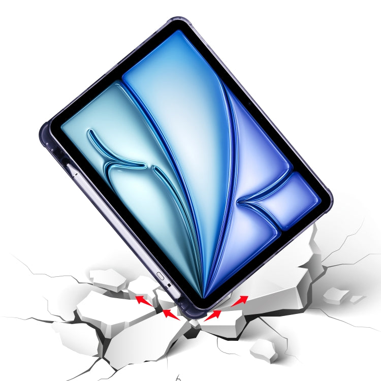 For iPad Air 11 2025 / 2024 Multi-folding TPU Leather Smart Tablet Case with Pen Slot(Lavender Purple) - iPad Air 11 2025 / 2024 Cases by PMC TechLife | Online Shopping South Africa | PMC TechLife | Buy Now Pay Later Mobicred