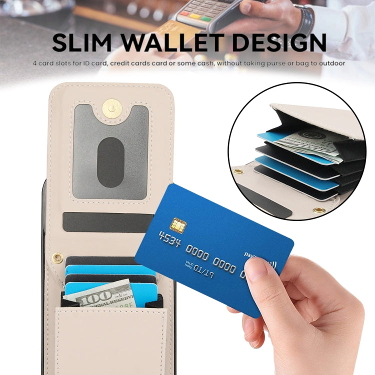 For iPhone 16 Pro Max YM015 Crossbody Rhombic Card Bag RFID Phone Case(White) - iPhone 16 Pro Max Cases by PMC TechLife | Online Shopping South Africa | PMC TechLife | Buy Now Pay Later Mobicred