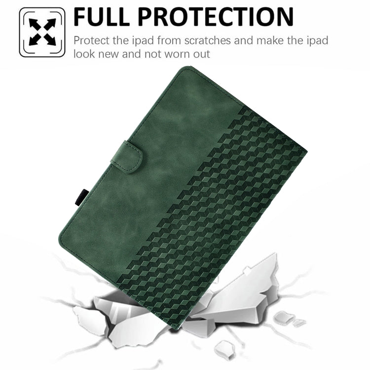 For iPad Pro 11 2024 Rhombus Embossed Leather Tablet Case(Green) - iPad Pro 11 2024 Cases by PMC TechLife | Online Shopping South Africa | PMC TechLife | Buy Now Pay Later Mobicred