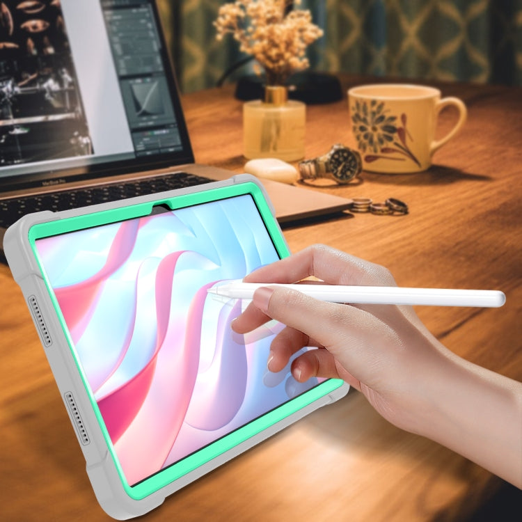For Honor Pad X9 Shockproof Silicone Hybrid PC Tablet Case with Holder(Mint Green + Grey) - Honor by PMC TechLife | Online Shopping South Africa | PMC TechLife | Buy Now Pay Later Mobicred