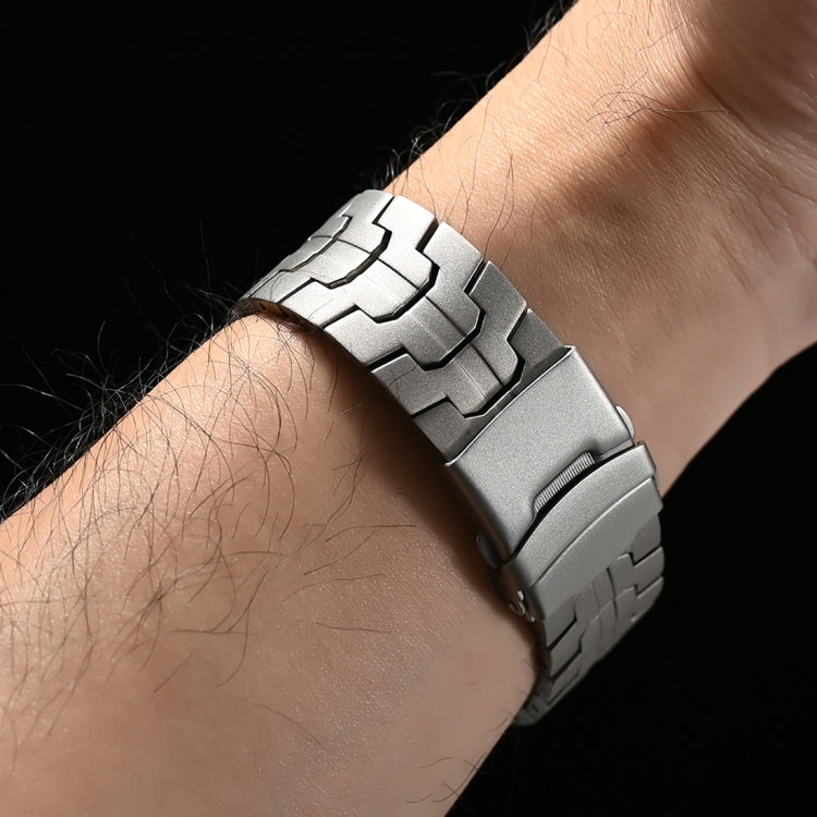 22mm Dual Safety Buckle Turtle Buckle Stainless Steel Watch Band(Silver) - free shipping - PMC TechLife - Order now!