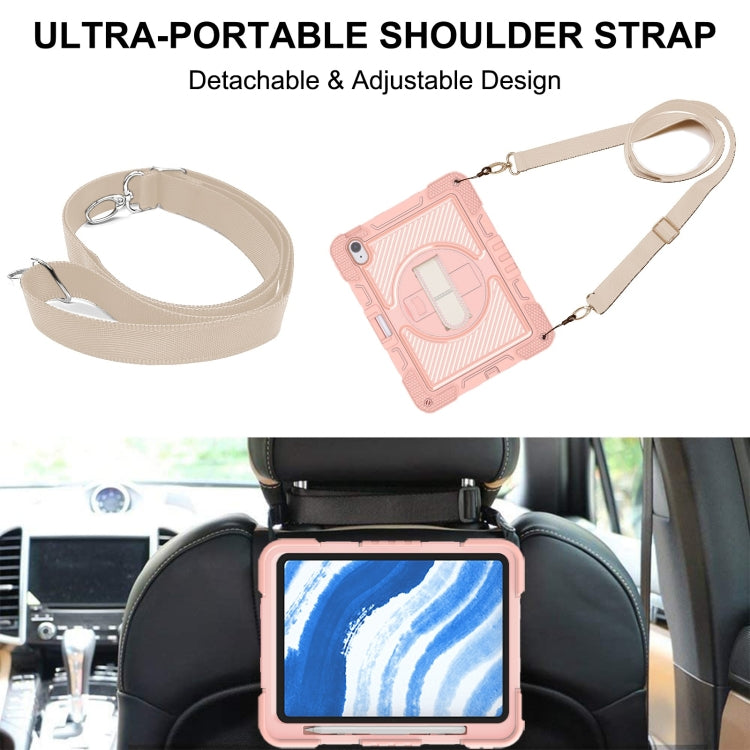 For iPad Air 11 2024 / Air 2022 10.9 360 Degree Rotation PC Contrast Silicone Tablet Case(Rose Gold) - iPad Air 11 2024 Cases by PMC TechLife | Online Shopping South Africa | PMC TechLife | Buy Now Pay Later Mobicred