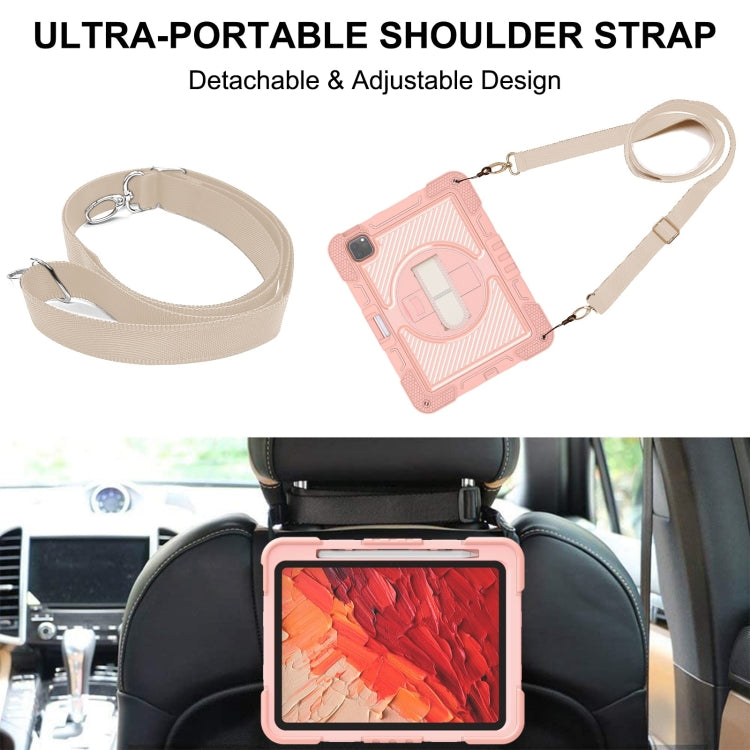 For iPad Pro 11 2024 360 Degree Rotation PC Contrast Silicone Tablet Case(Rose Gold) - iPad Pro 11 2024 Cases by PMC TechLife | Online Shopping South Africa | PMC TechLife | Buy Now Pay Later Mobicred