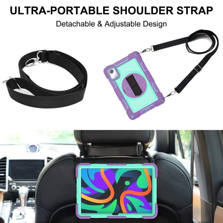 For Lenovo Tab M11 / Xiaoxin Pad 11 2024 360 Degree Rotation PC Contrast Silicone Tablet Case(Purple + Mint Green) - Lenovo by PMC Jewellery | Online Shopping South Africa | PMC Jewellery | Buy Now Pay Later Mobicred