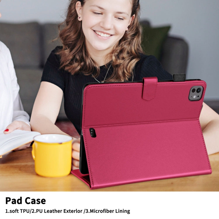 For iPad Pro 13 2024 Rhombus Lattice Leather Smart Tablet Case(Red) - iPad Pro 13 2024 Cases by PMC TechLife | Online Shopping South Africa | PMC TechLife | Buy Now Pay Later Mobicred