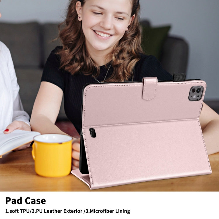For iPad Pro 11 2024 Rhombus Lattice Leather Smart Tablet Case(Rose Gold) - iPad Pro 11 2024 Cases by PMC TechLife | Online Shopping South Africa | PMC TechLife | Buy Now Pay Later Mobicred