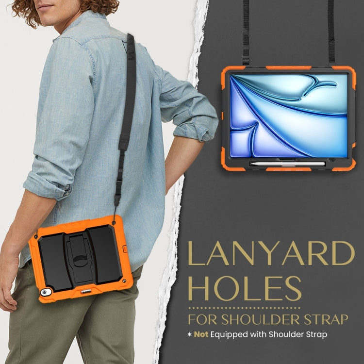 For iPad Air 13 2025 / 2024 Silicone Hydric PC Tablet Case with Shoulder Strap & Holder(Orange) - iPad Air 13 2025 / 2024 Cases by PMC TechLife | Online Shopping South Africa | PMC TechLife | Buy Now Pay Later Mobicred