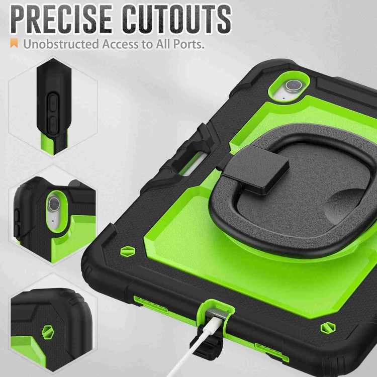 For iPad Air 11 2024 Handle Silicone Hydric PC Tablet Case with Shoulder Strap(Yellow Grenn PC) - iPad Air 11 2024 Cases by PMC TechLife | Online Shopping South Africa | PMC TechLife | Buy Now Pay Later Mobicred