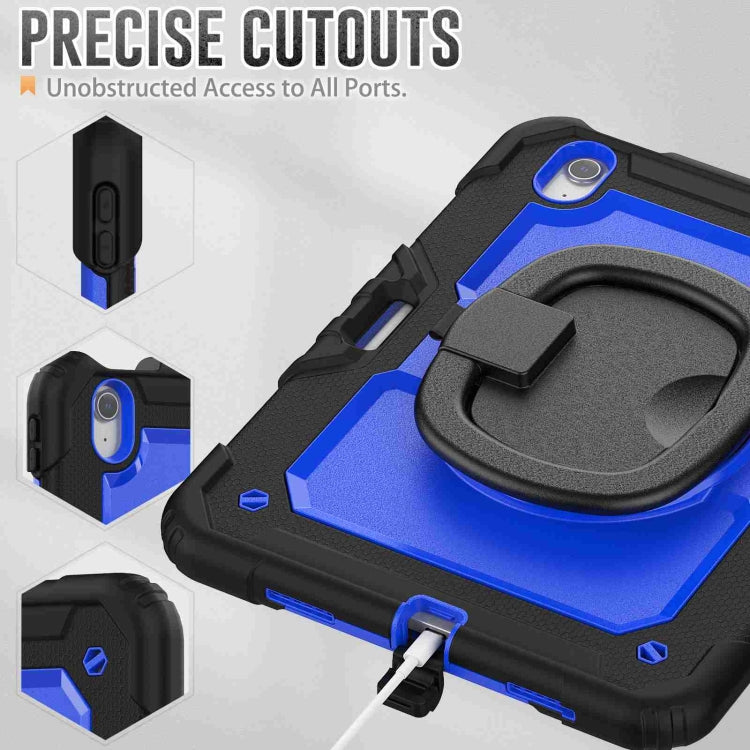 For iPad Air 11 2024 Handle Silicone Hydric PC Tablet Case with Shoulder Strap(Dark Blue PC) - iPad Air 11 2024 Cases by PMC TechLife | Online Shopping South Africa | PMC TechLife | Buy Now Pay Later Mobicred