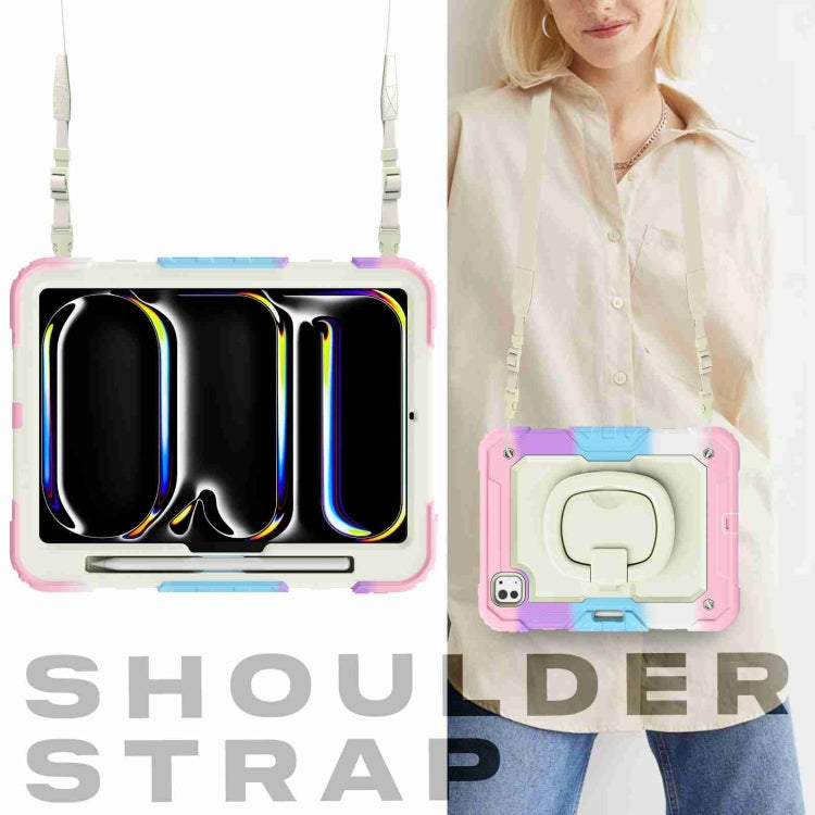 For iPad Pro 11 2024 Handle Silicone Hydric PC Tablet Case with Shoulder Strap(Camouflage Pink) - iPad Pro 11 2024 Cases by PMC TechLife | Online Shopping South Africa | PMC TechLife | Buy Now Pay Later Mobicred