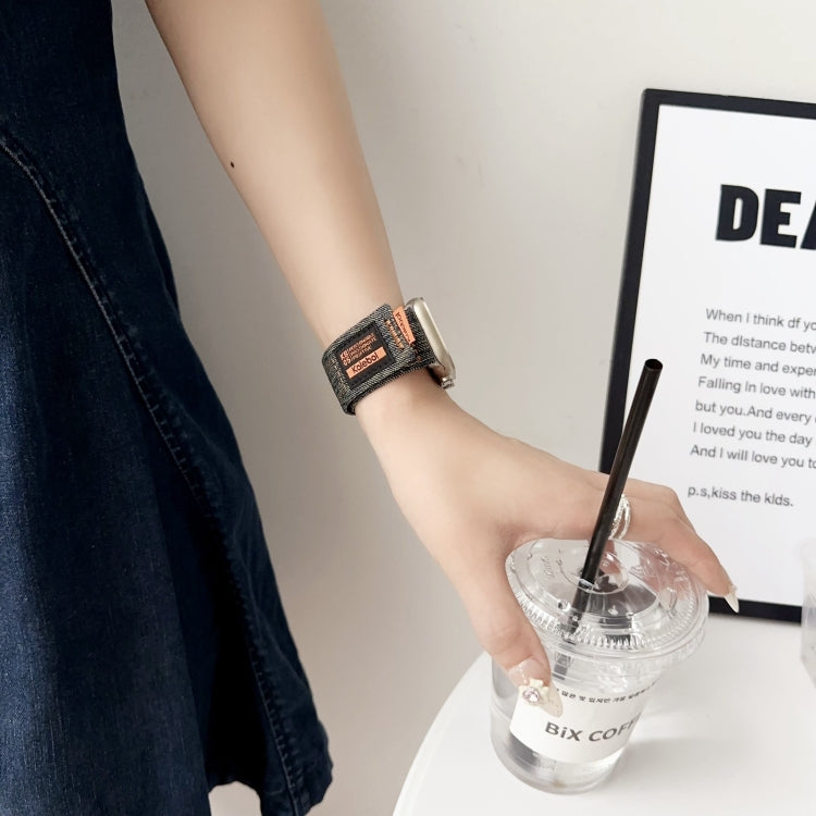 For Apple Watch Ultra 49mm Cowboy Nylon Hook and Loop Fastener Watch Band(Yellow) - free shipping - PMC Jewellery - Order now!